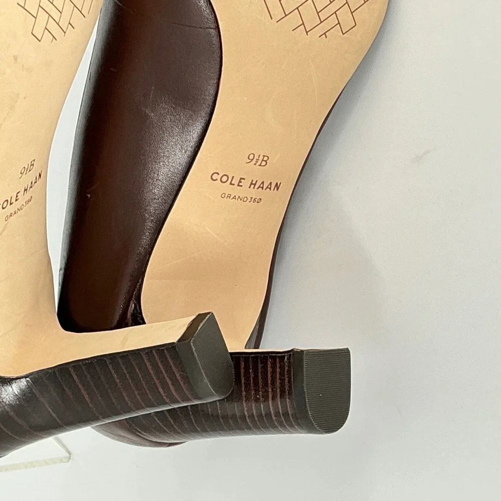 Cole Haan Grand 360 Size 9.5 Brown Leather Pointed Toe Heel Pumps NEW Mylah $130